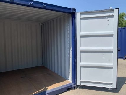 Nuevo contenedor de envío/almacén de 10′ x 8′ x 8,5′ de altura – resistente al viento y al agua – AZUL - Imagen 6